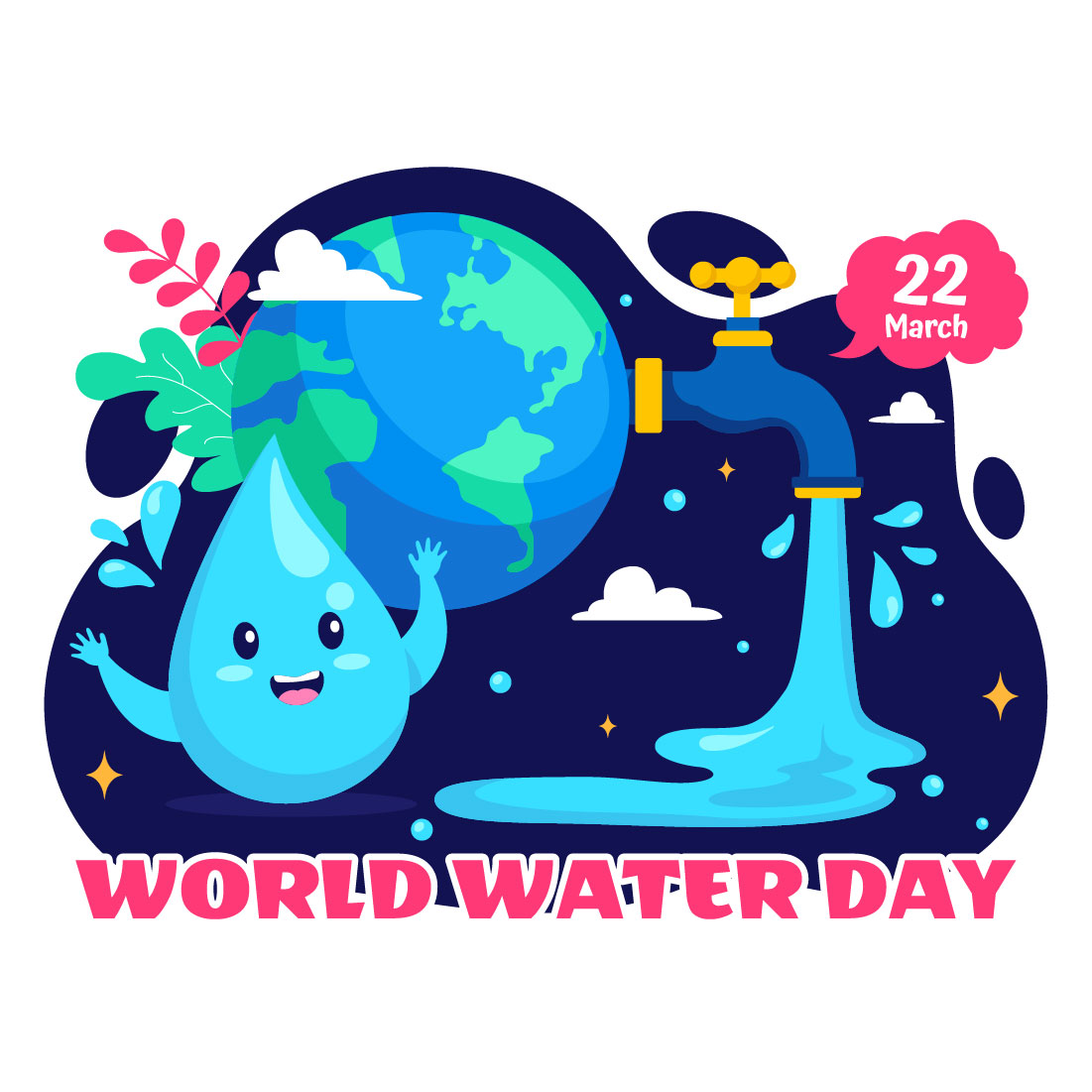 12 World Water Day Illustration preview image.