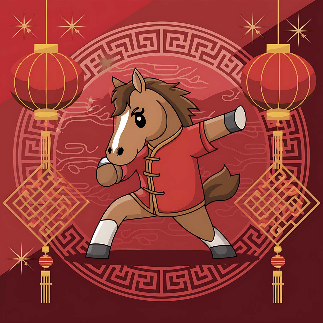 8 PNG + 7 JPG Only Background Extra Other Image Majestic Golden Horse Chinese New Year 2026 Design Bundle preview image.