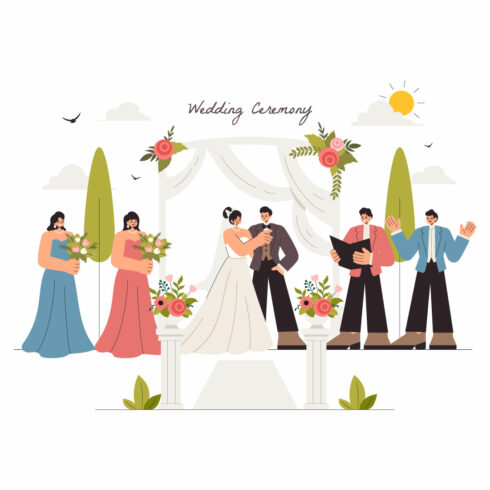 8 Wedding Ceremony Celebration Illustration cover image.