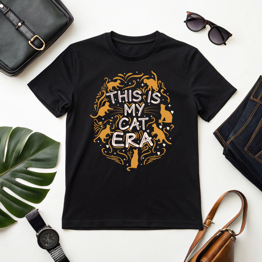 Whimsical Cat-Themed Design with 'This Is My Cat Era' Slogan for Merchandise cover image.