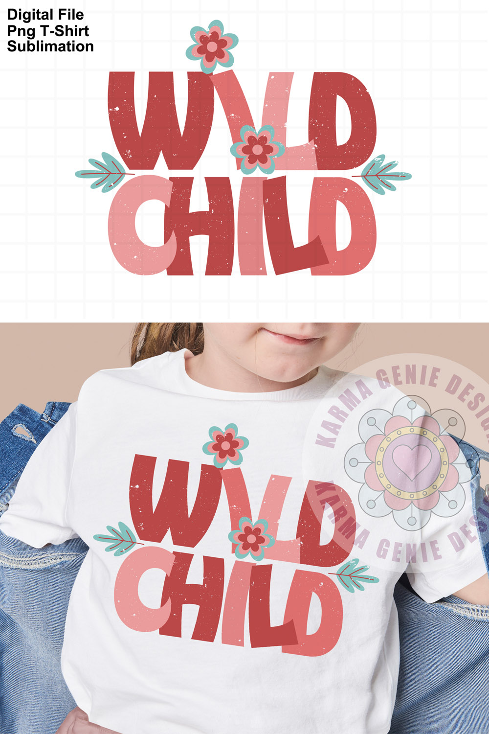 Wild Child - Cute Kids Png Sublimation pinterest preview image.