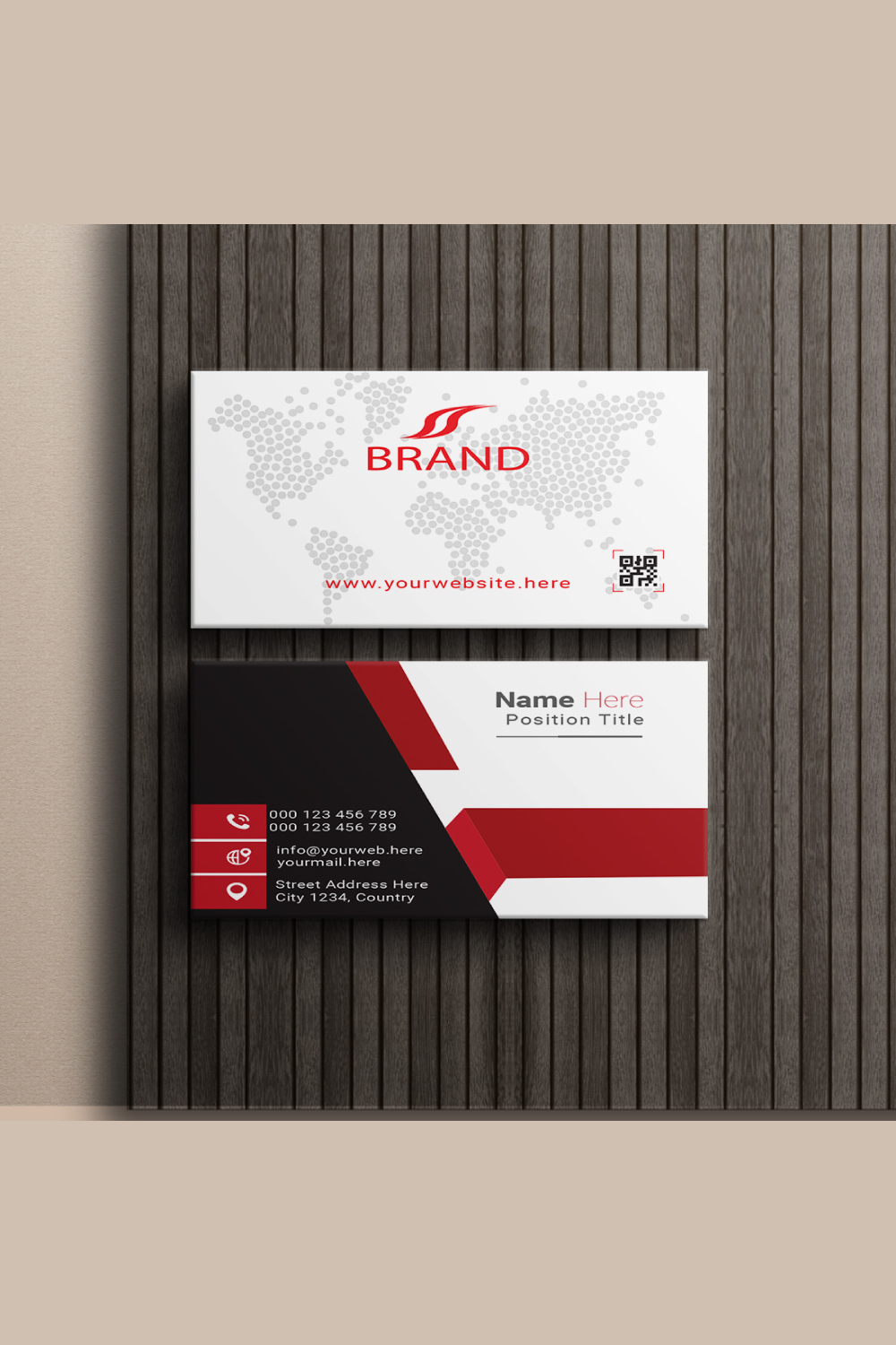 creative and simple modern business card design pinterest preview image.