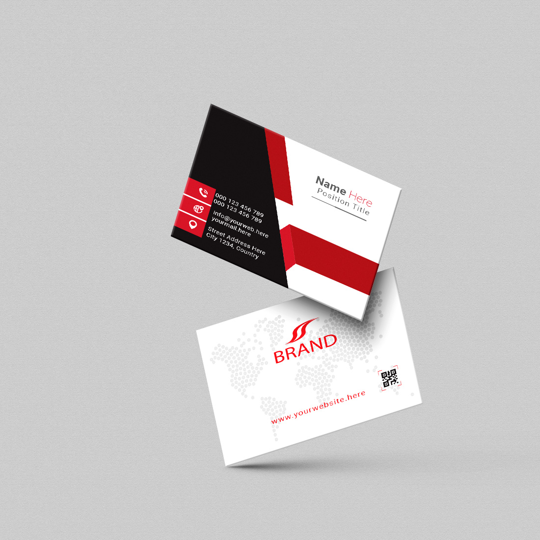 creative and simple modern business card design preview image.