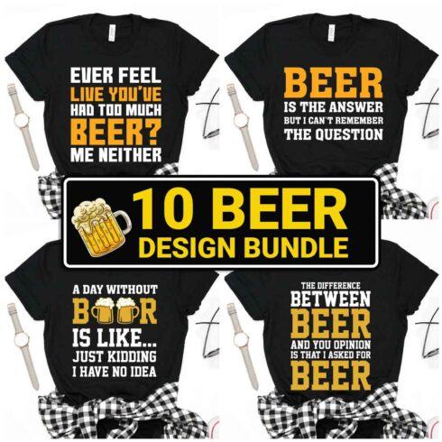 Awesome funny BEER T-Shirt Design bundle - Beer T-shirt cover image.