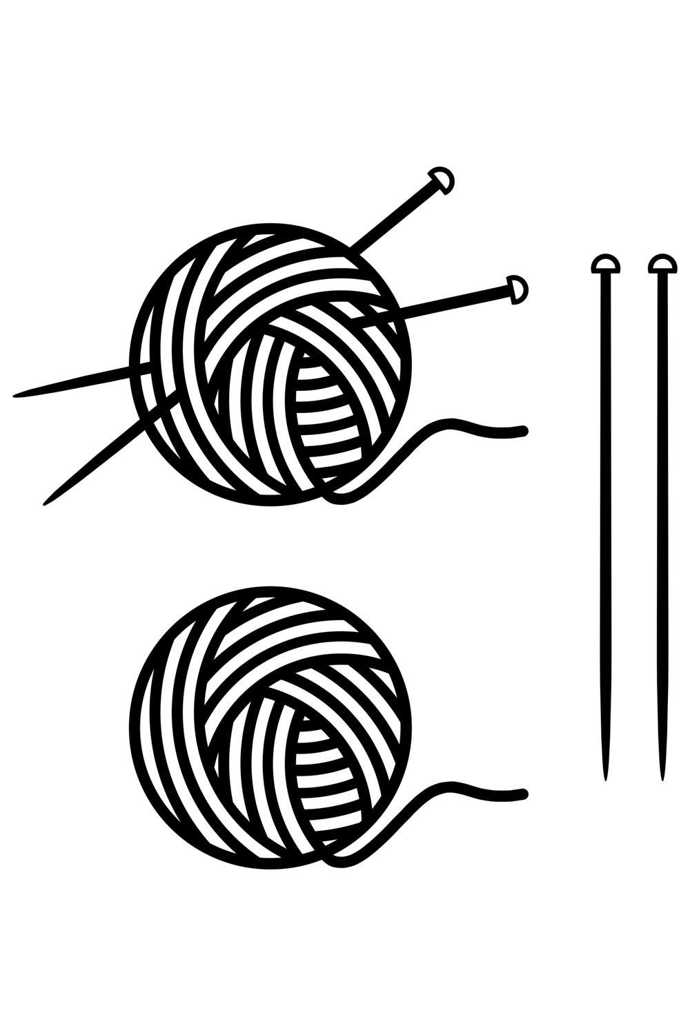 Wool Yarn & Knitting Needles Clipart Png pinterest preview image.