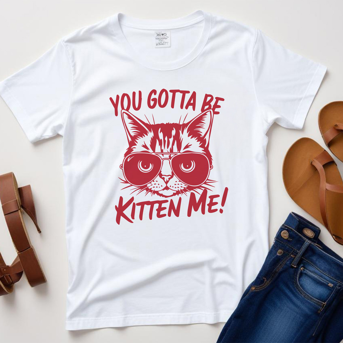 you gotta be kitten me white plane tshirt mockup 445