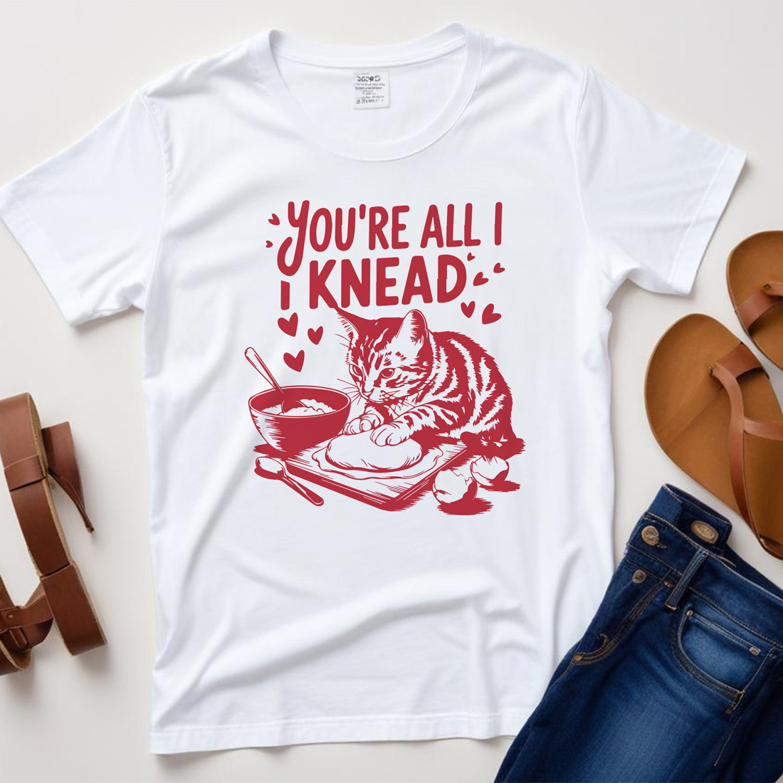 your all i knead white plane tshirt mockup 914