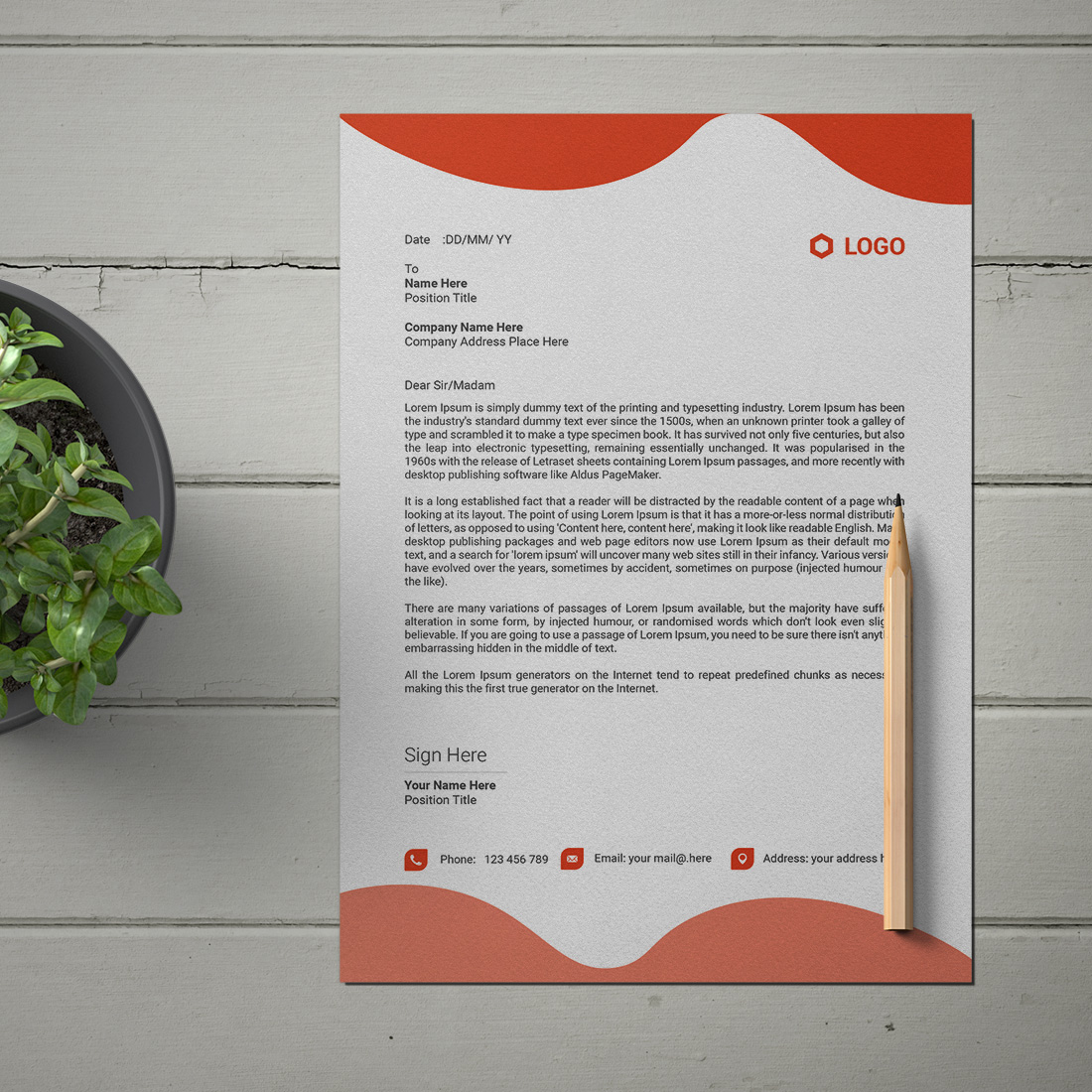 creative and modern Letterhead Design template cover image.