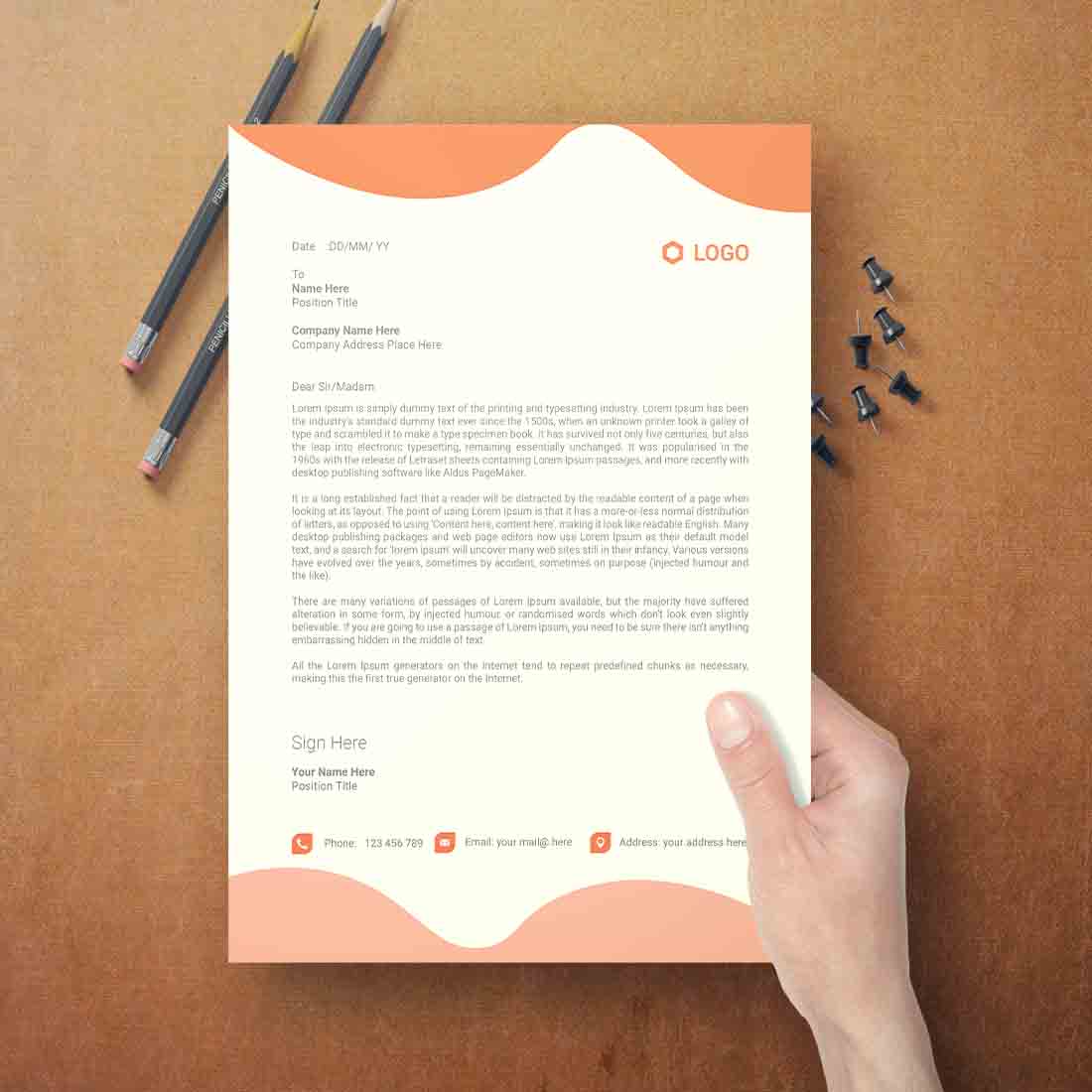 creative and modern Letterhead Design template preview image.