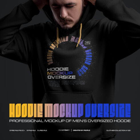 5 Mockups Oversize Hoodie Dark Light vol 02 cover image.