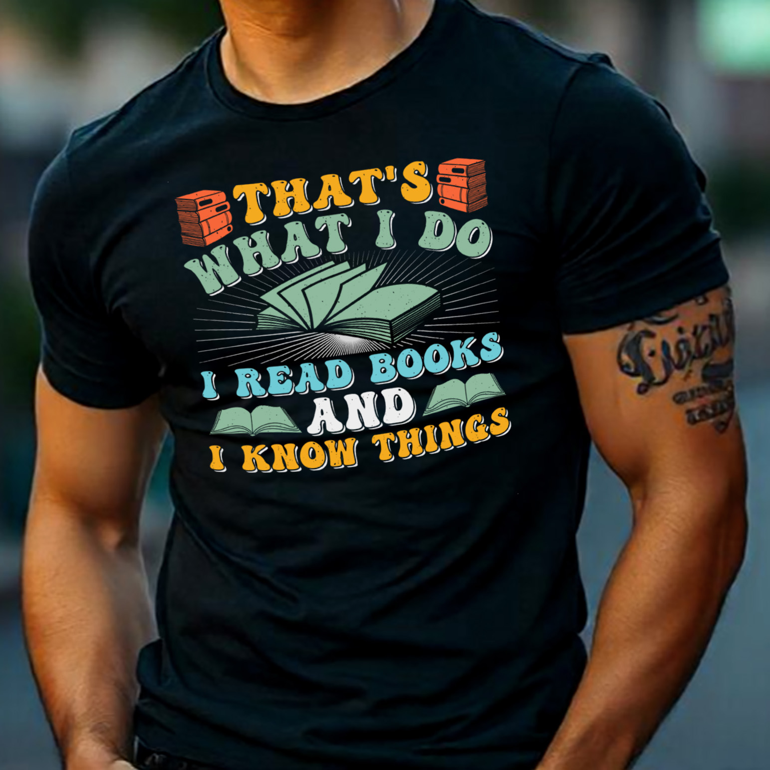 That's What I Do I Read Books and I Know Things Read Book Learn Reading Sublimation T-Shirt Vector Graphic Design preview image.