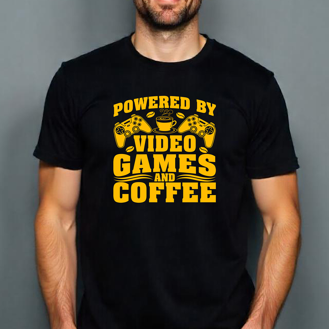 video games and coffee lover t-shirt graphic preview image.