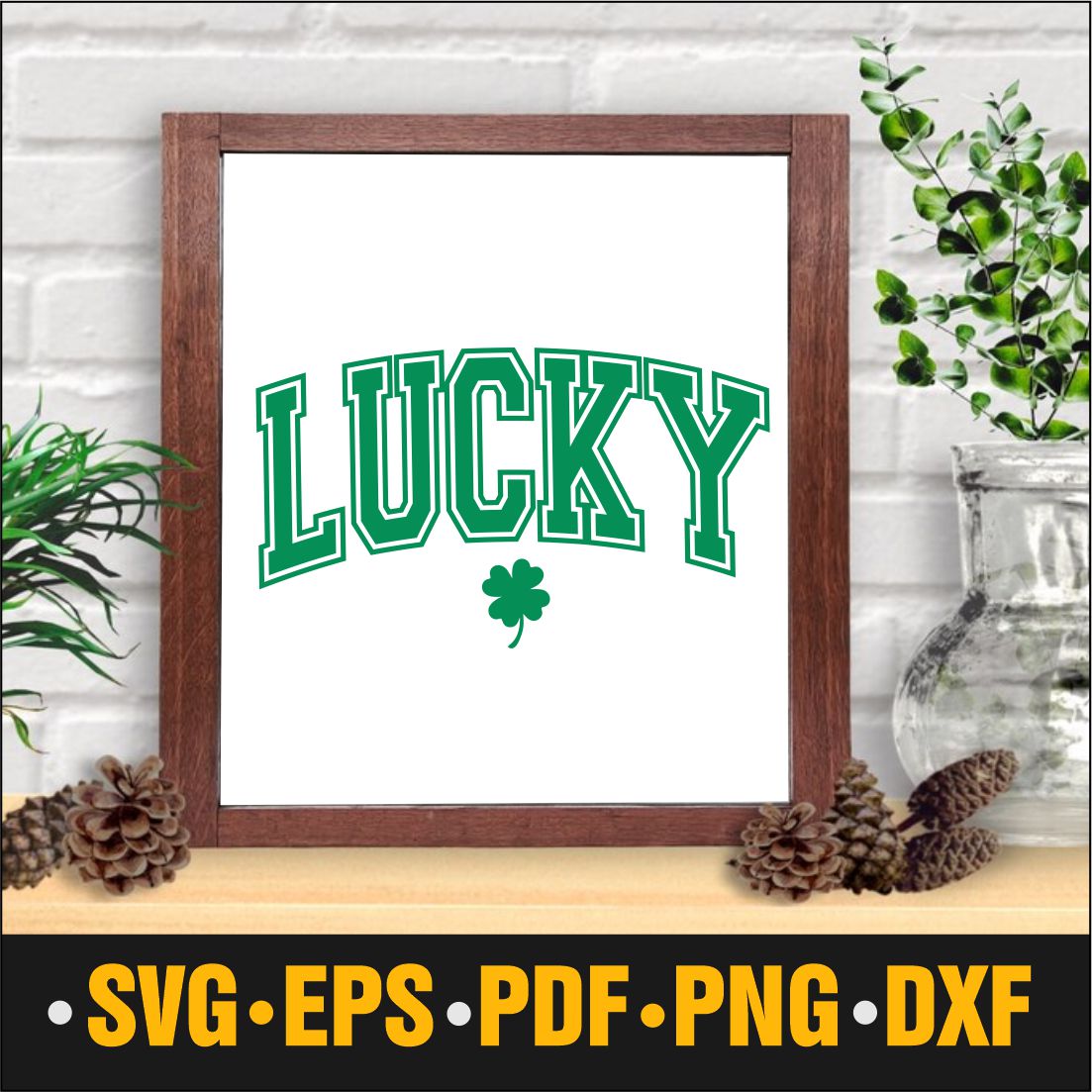 Lucky Svg, Lucky SVG PNG, St Patrick's Day Shirt Svg Png, Luck Svg Png, Varsity Svg Png, St Paddy's Day Svg, Varsity Letters Svg preview image.