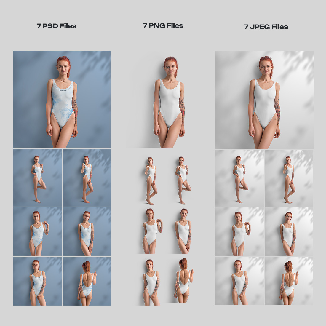 7 Athletic One Piece Swimsuit Mockups preview image.