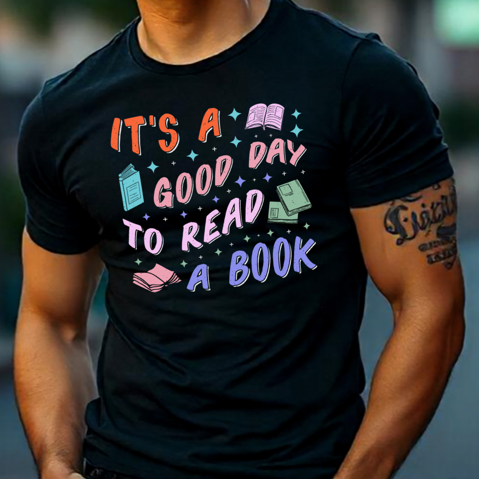 It's A Good Day to Read a Book Read Book Reading Sublimation Retro Vintage T-Shirt Vector Graphic Design preview image.