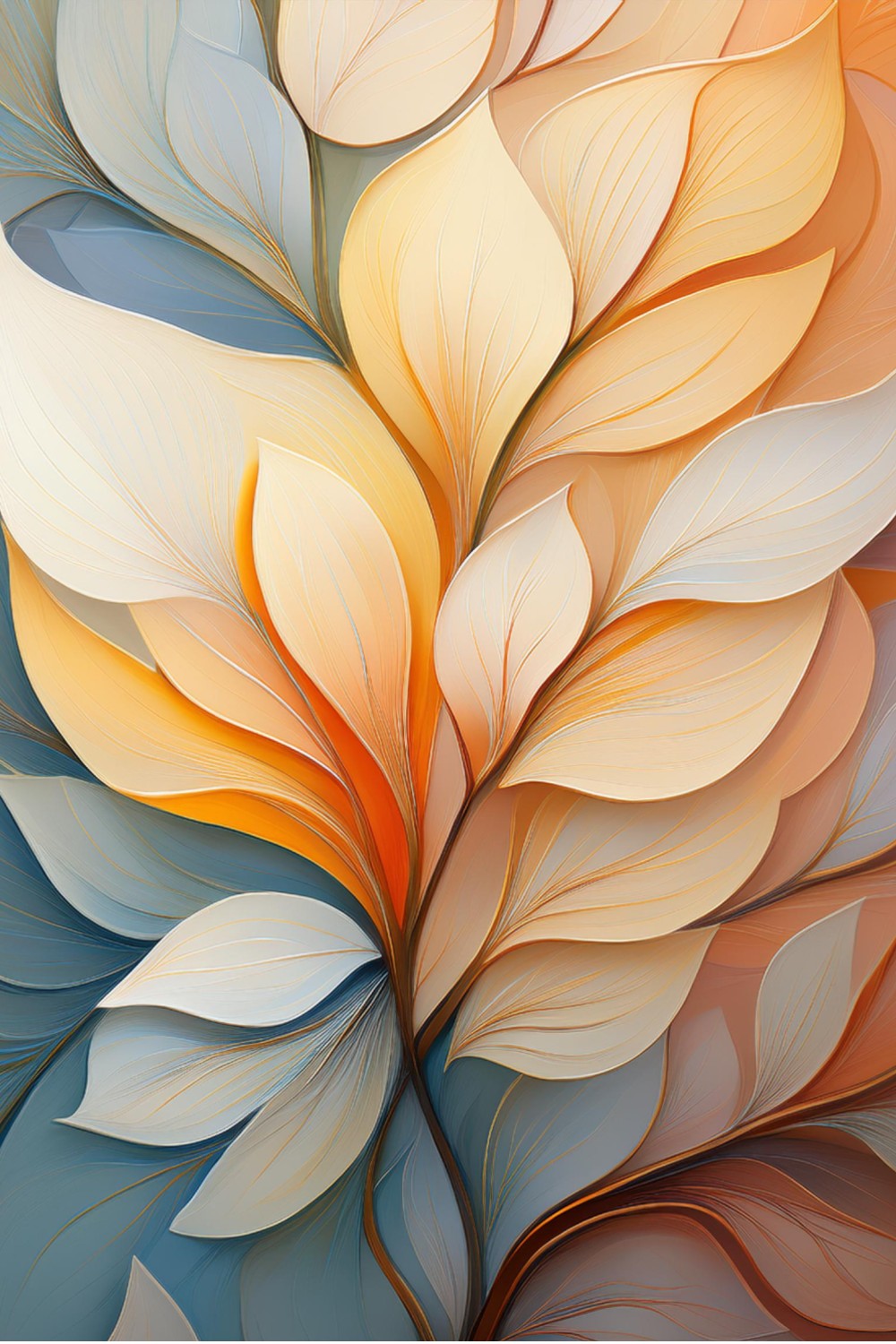 Minimalist Petal Art with Warm Tones pinterest preview image.