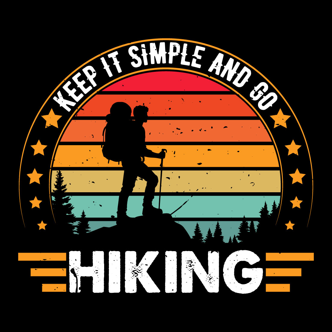 Adventure Awaits – Hiking T-Shirt Design cover image.