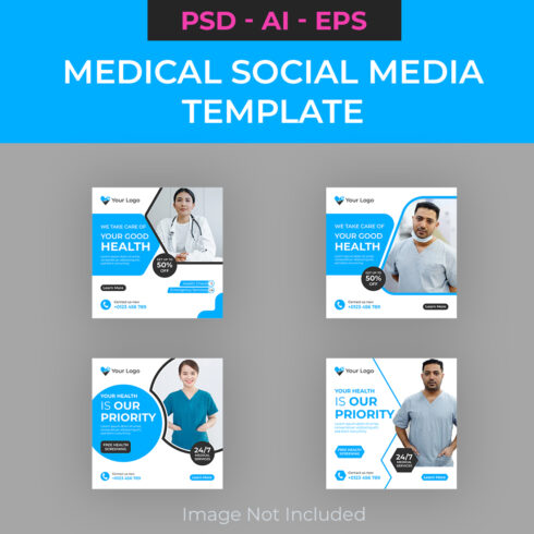 Medical and Healthcare Social Media Template cover image.