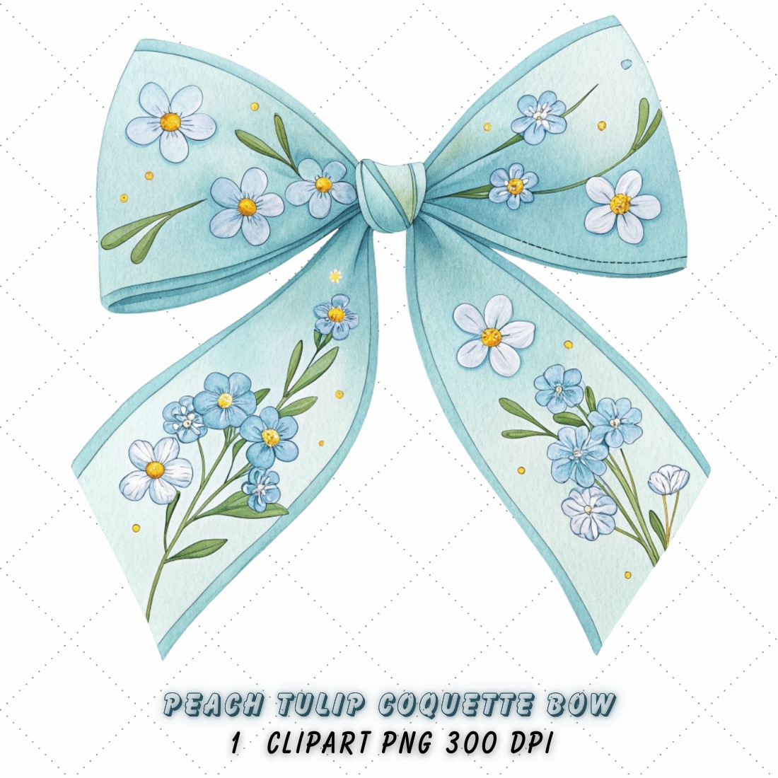 Baby Blue Forget-Me-Not Coquette Bow Clipart, baby blue bow, coquette bow clipart, spring floral bow, forget-me-not bow, digital bow design, blue floral bow, whimsical coquette bow, spring forget-me-not clipart, floral bow design, blue forget-me-not bow cover image.