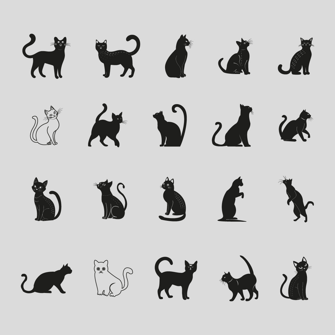 Cats Silhouette Designs Collection cover image.