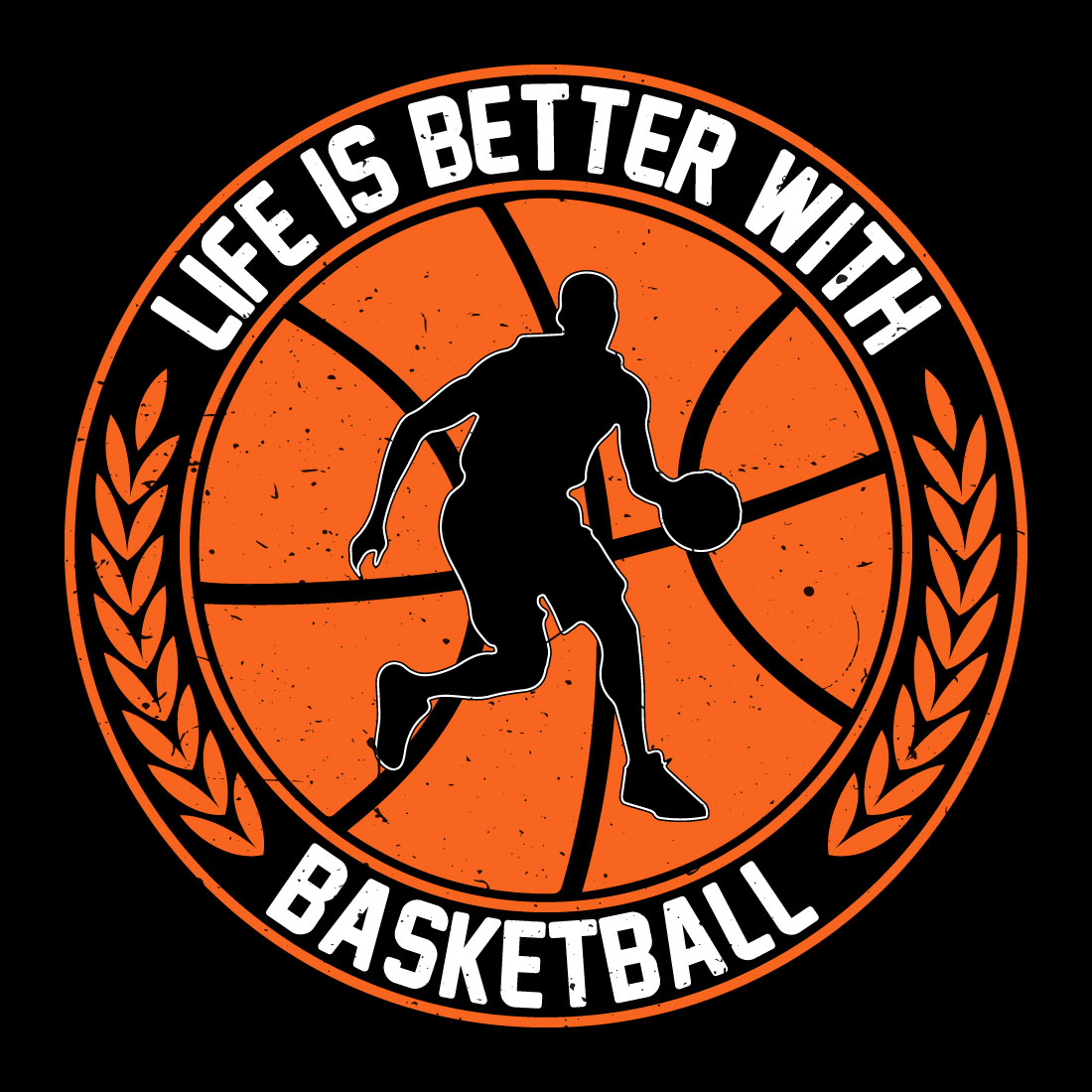 Dynamic Basketball-Themed T-Shirt Design cover image.