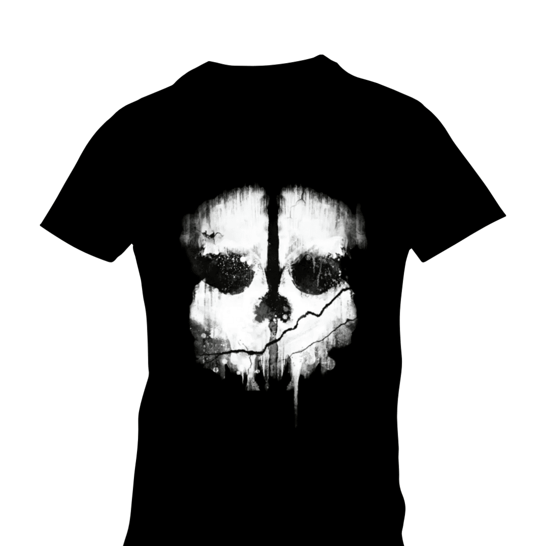 Ghostly Skull Drip T-Shirt Design – Dark & Edgy Aesthetic preview image.