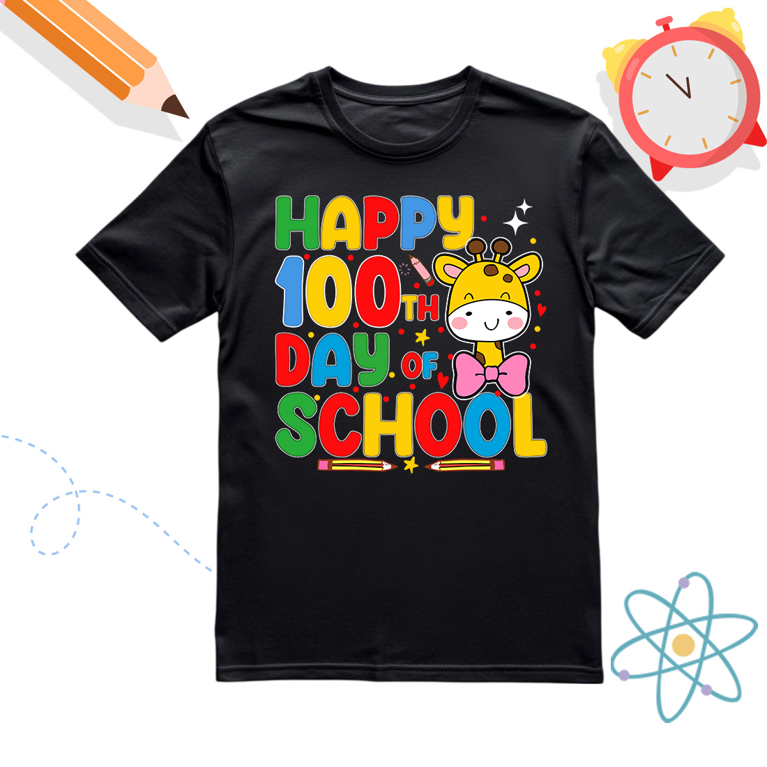 100 days of school graphics for kids preview image.