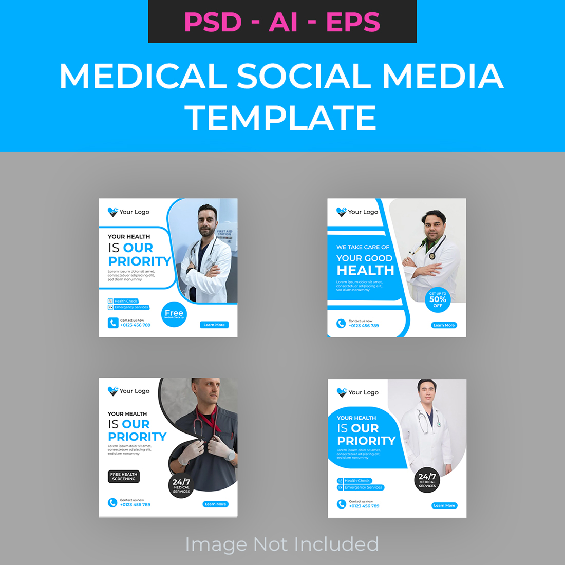 Medical & Healthcare Social Media Template cover image.