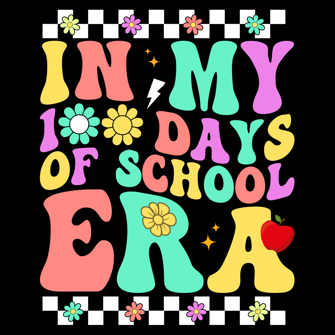 In My 100 Days of School Era T- Shirt preview image.