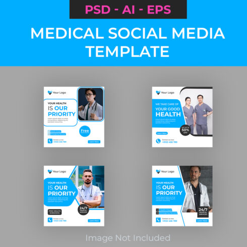 Medical and Healthcare Social Media Template cover image.