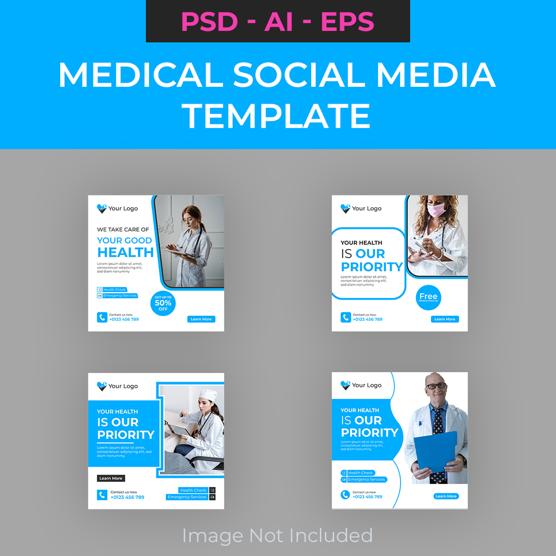 Medical Social Media Template cover image.