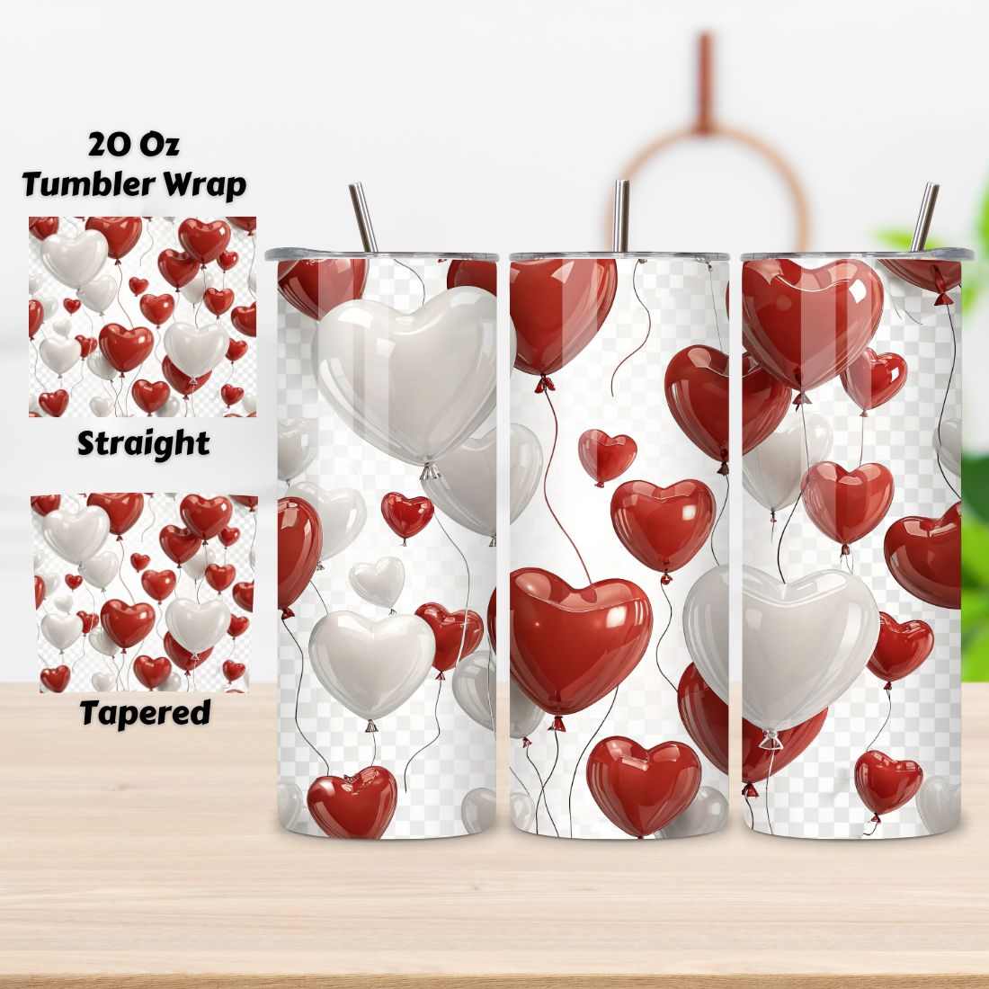 Valentines Tumbler Wrap, Hearts Designs, Hearts Tumbler Wrap cover image.