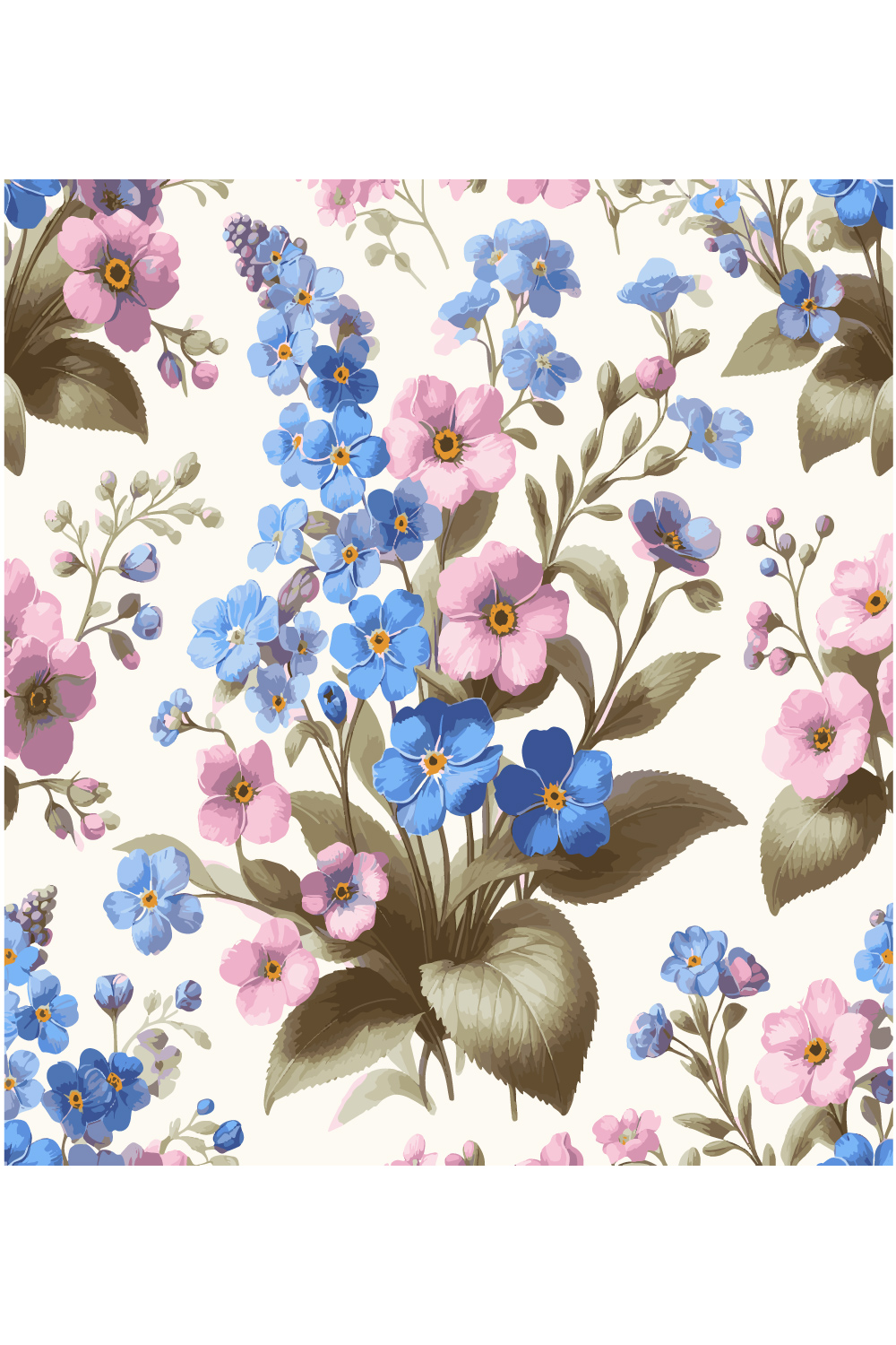 10 seamless floral digital pattern only 6$ pinterest preview image.