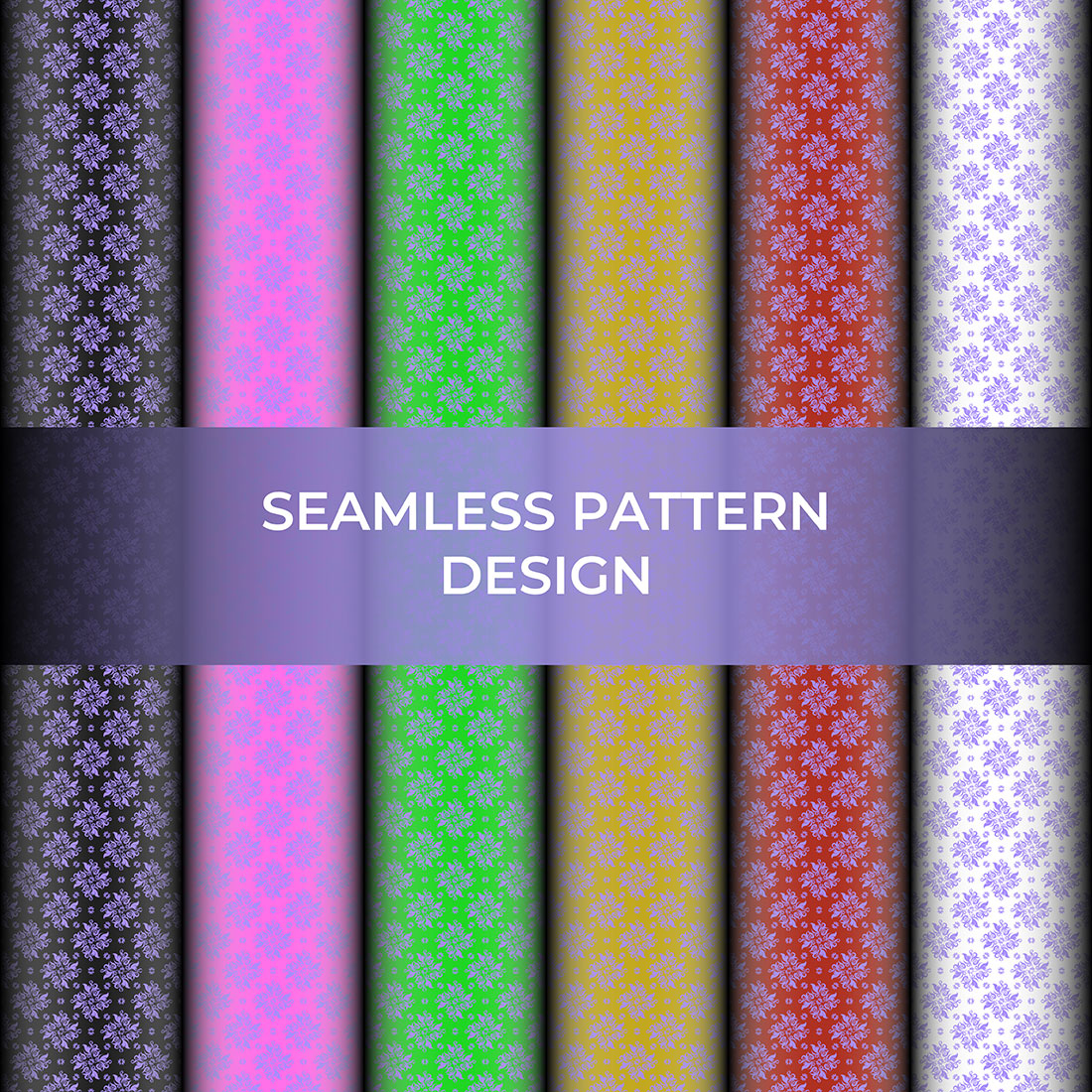 Geometric ornamental Seamless pattern textile design preview image.