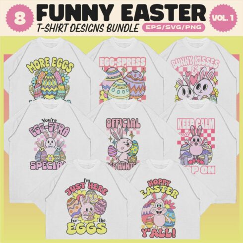 Funny Easter T-shirt Designs Bundle with Groove Style cover image.