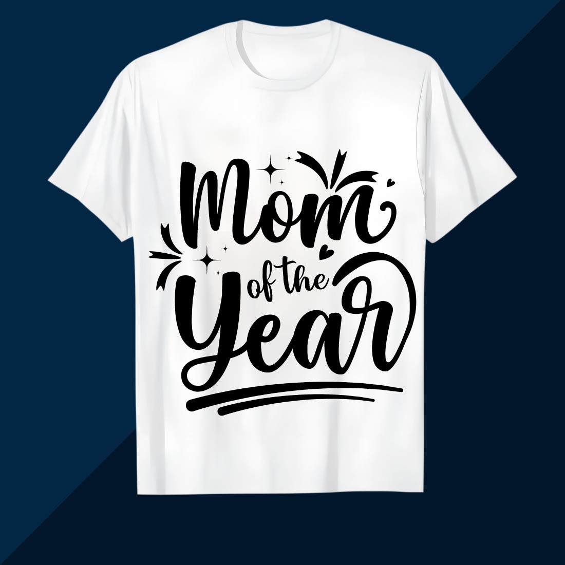 Mom of the Year Elegant Hand-Lettered Design SVG EPS AI PNG Mother's T shirt preview image.