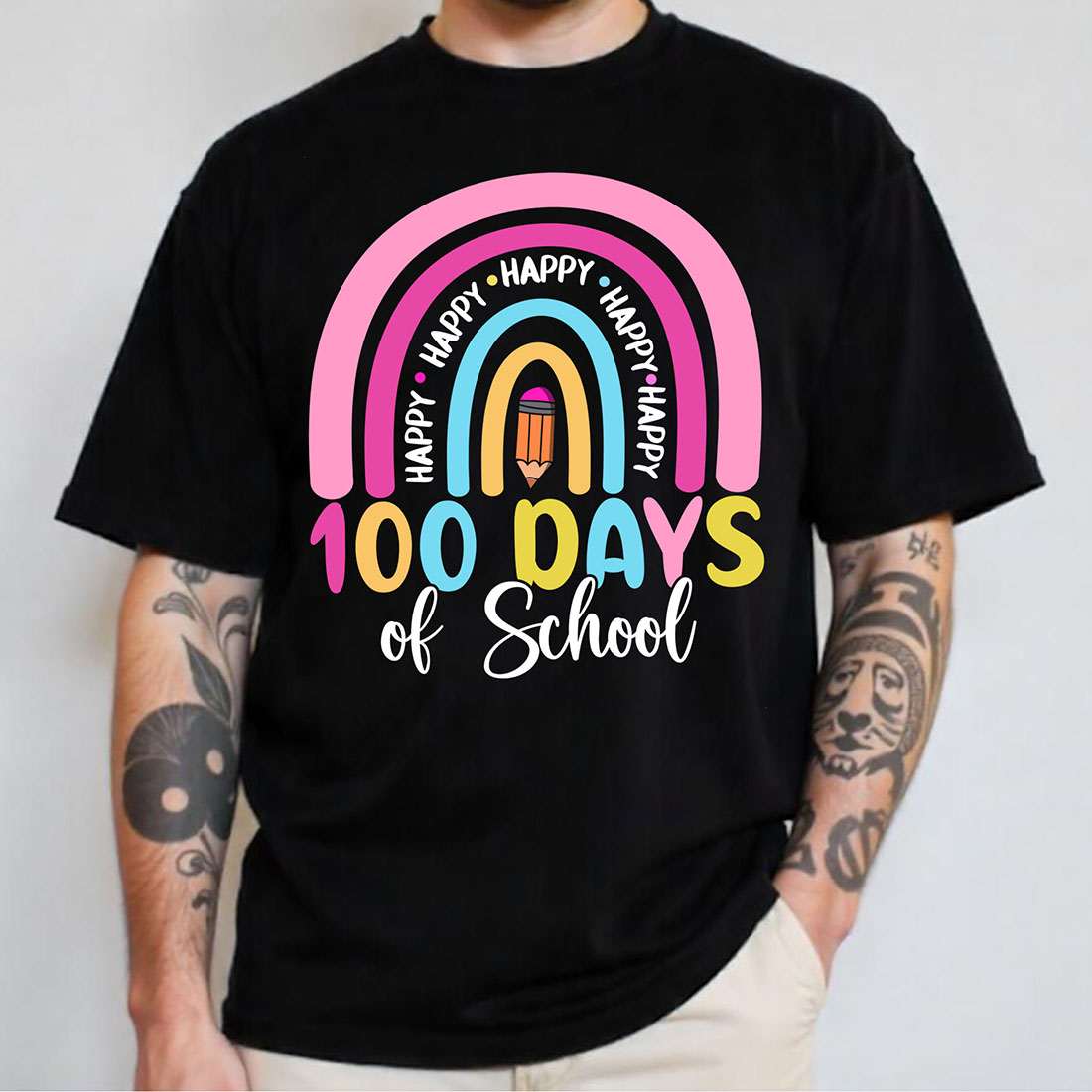 Happy 100 days of school Graphic preview image.