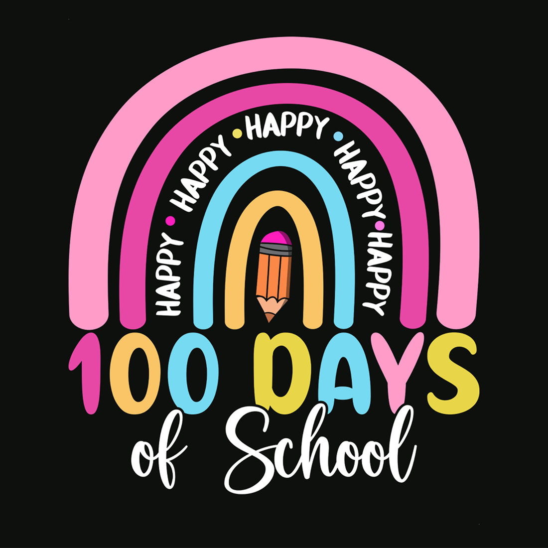 Happy 100 days of school Graphic cover image.