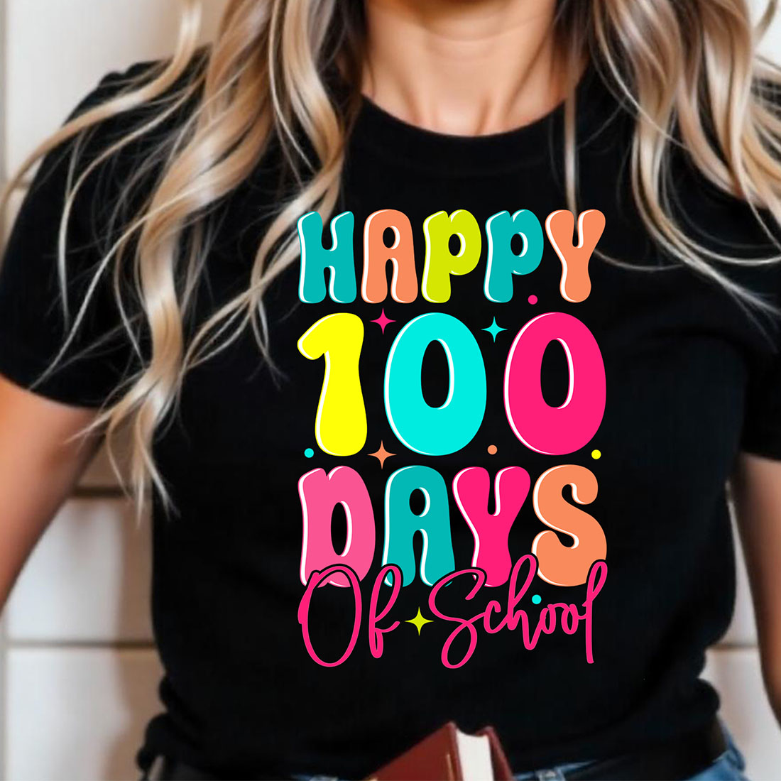 Happy 100 days of school Graphic preview image.