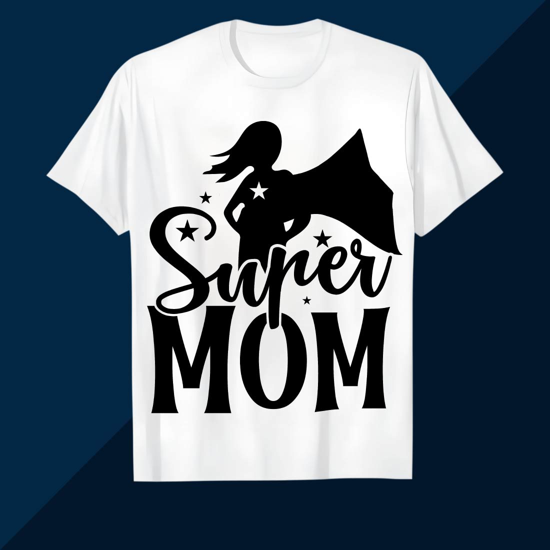 Super MOM Heroic Motherhood T-shirt Design SVG EPS AI PNG Mother's T shirt cover image.