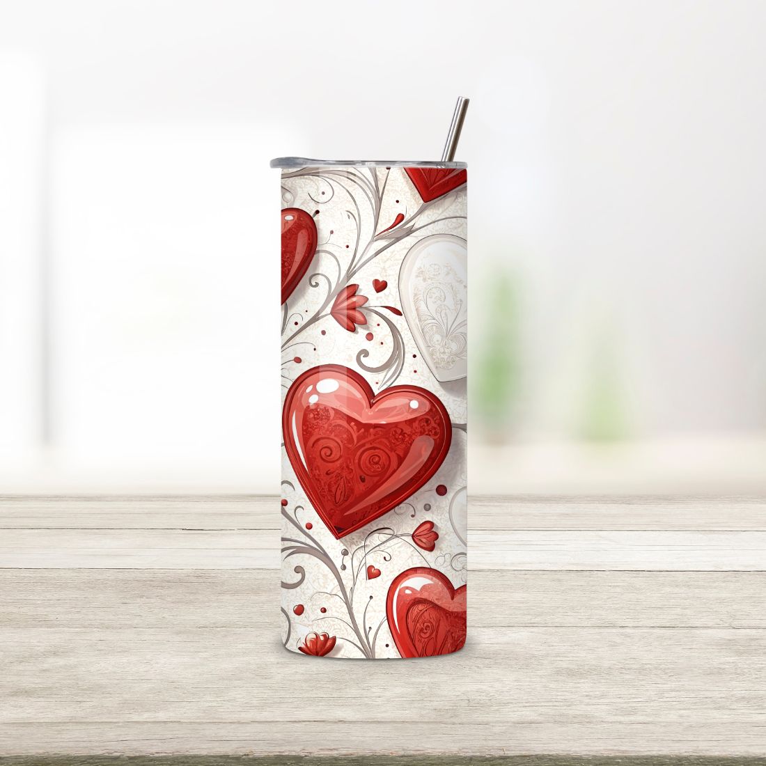 Valentines Day Tumbler wrap | Valentines Heart Tumbler Wrap, Valentines Tumbler Wrap, Hearts Designs, Hearts Tumbler Wraps, Straight, Tapered, Sublimation PNG preview image.