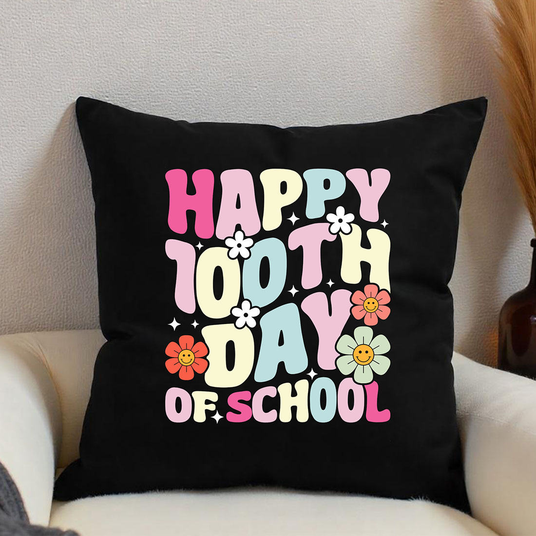 Happy 100th days of school Graphic preview image.