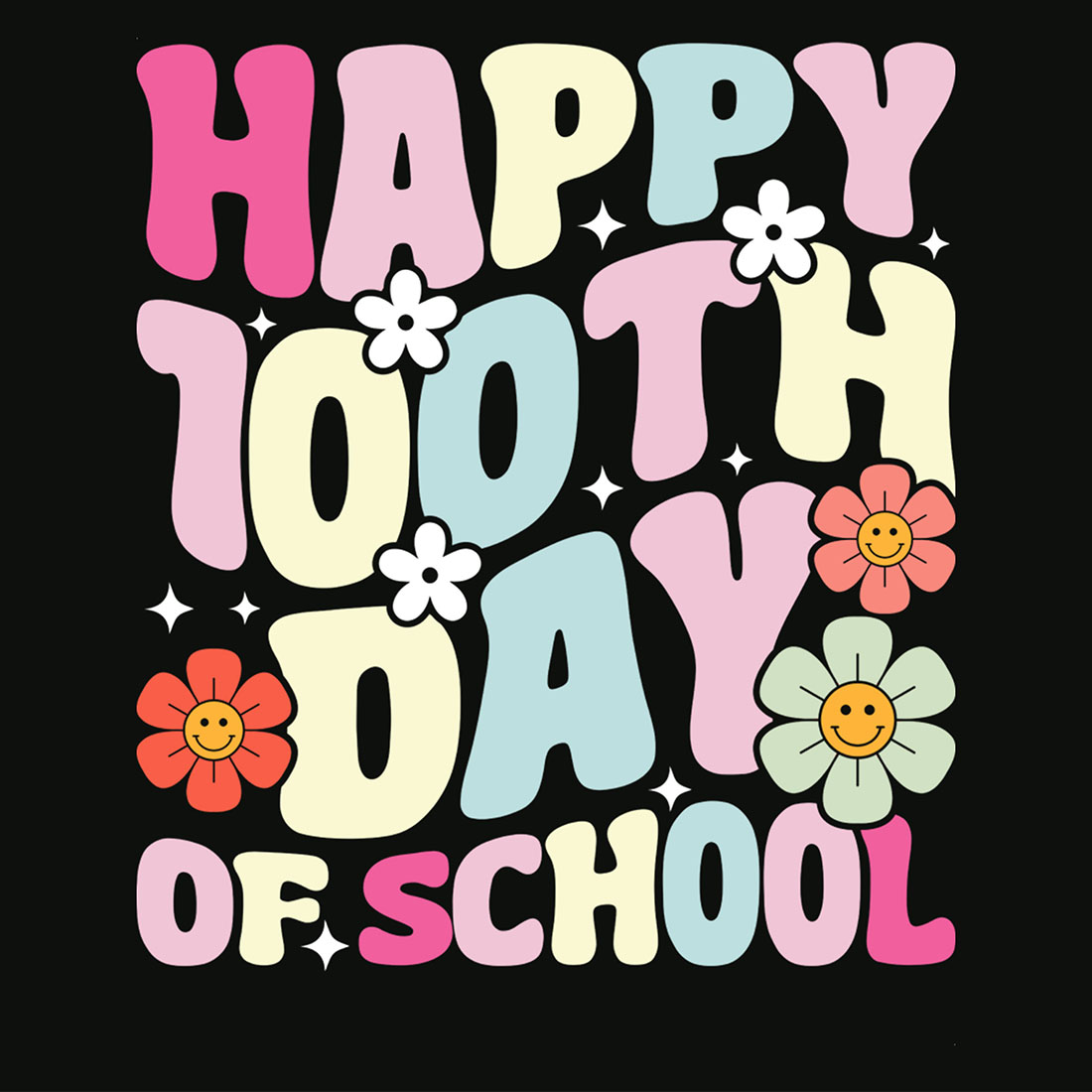 Happy 100th days of school Graphic cover image.