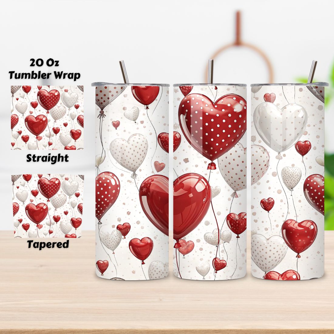 3D Valentines Day Tumbler wrap | Valentines Heart Tumbler Wrap | Valentines | 20oz 300 Dpi | 20oz Tumbler PNG cover image.