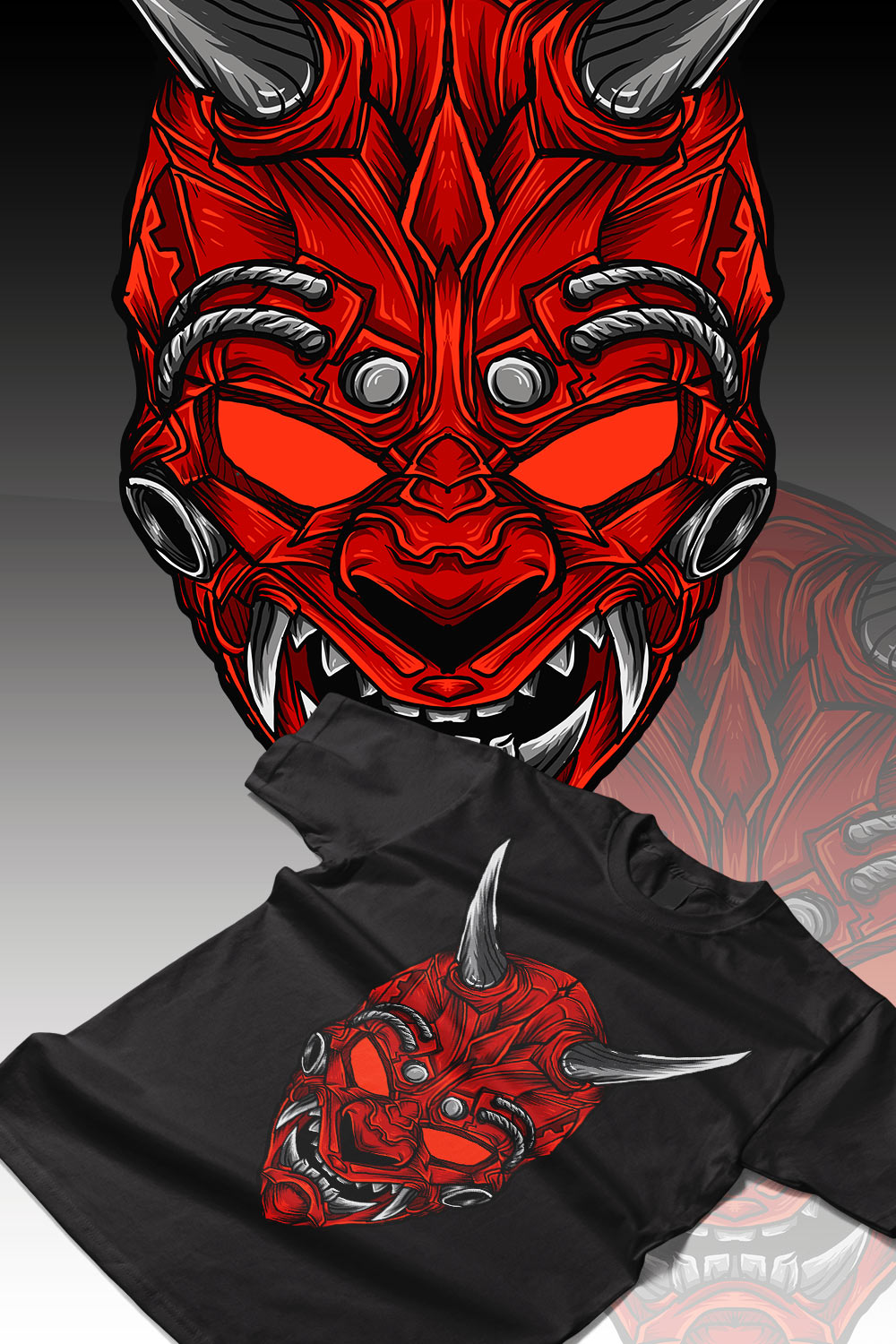 Devil Mask Design pinterest preview image.