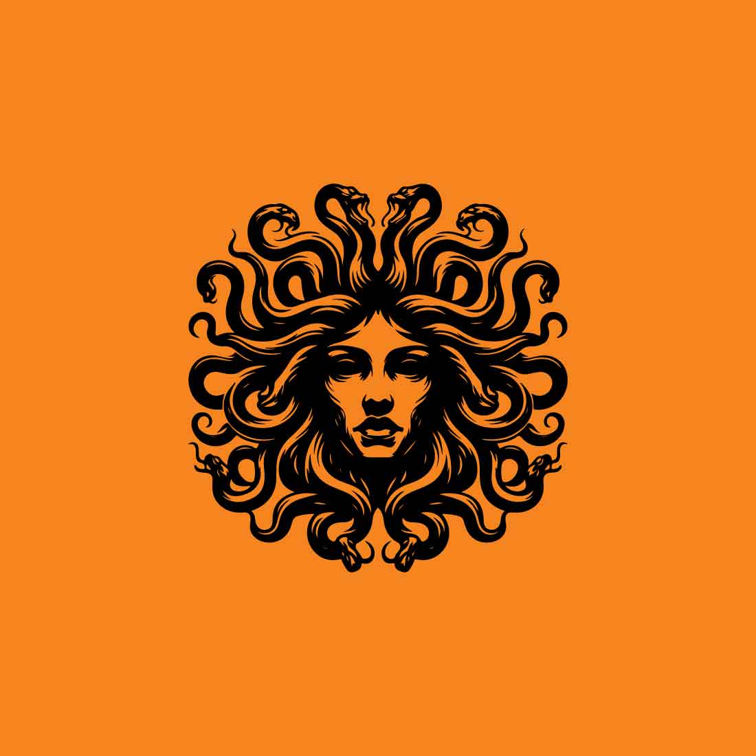 Fierce Medusa Mascot Logo – Mythical & Bold Design preview image.