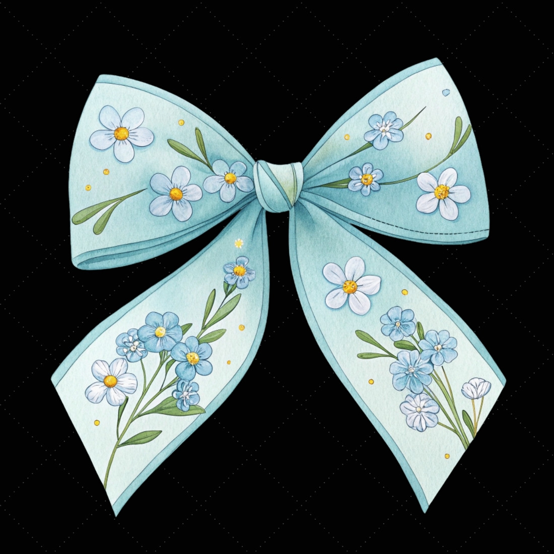 Baby Blue Forget-Me-Not Coquette Bow Clipart, baby blue bow, coquette bow clipart, spring floral bow, forget-me-not bow, digital bow design, blue floral bow, whimsical coquette bow, spring forget-me-not clipart, floral bow design, blue forget-me-not bow preview image.