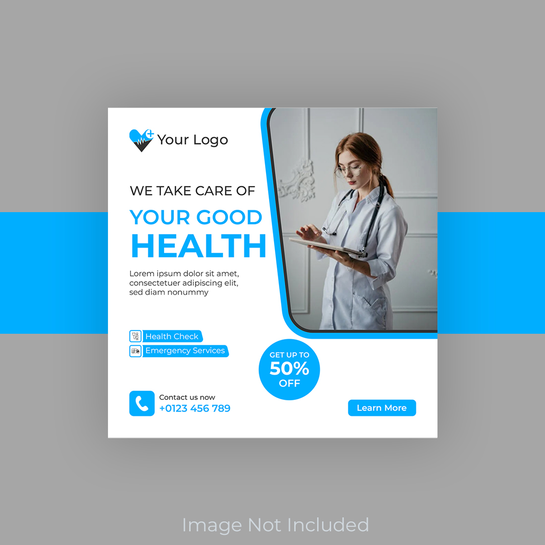 Medical Social Media Template preview image.