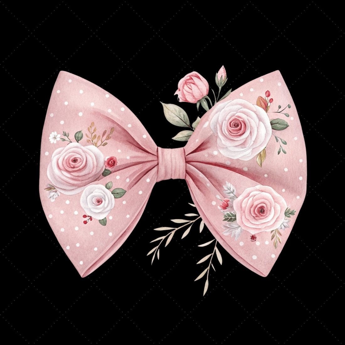 Blush Pink Rose Coquette Bow Clipart, blush pink bow, coquette bow clipart, spring floral bow, rose flower bow, digital bow design, pink floral bow, romantic coquette bow, spring rose clipart, floral bow design, pink rose bow preview image.