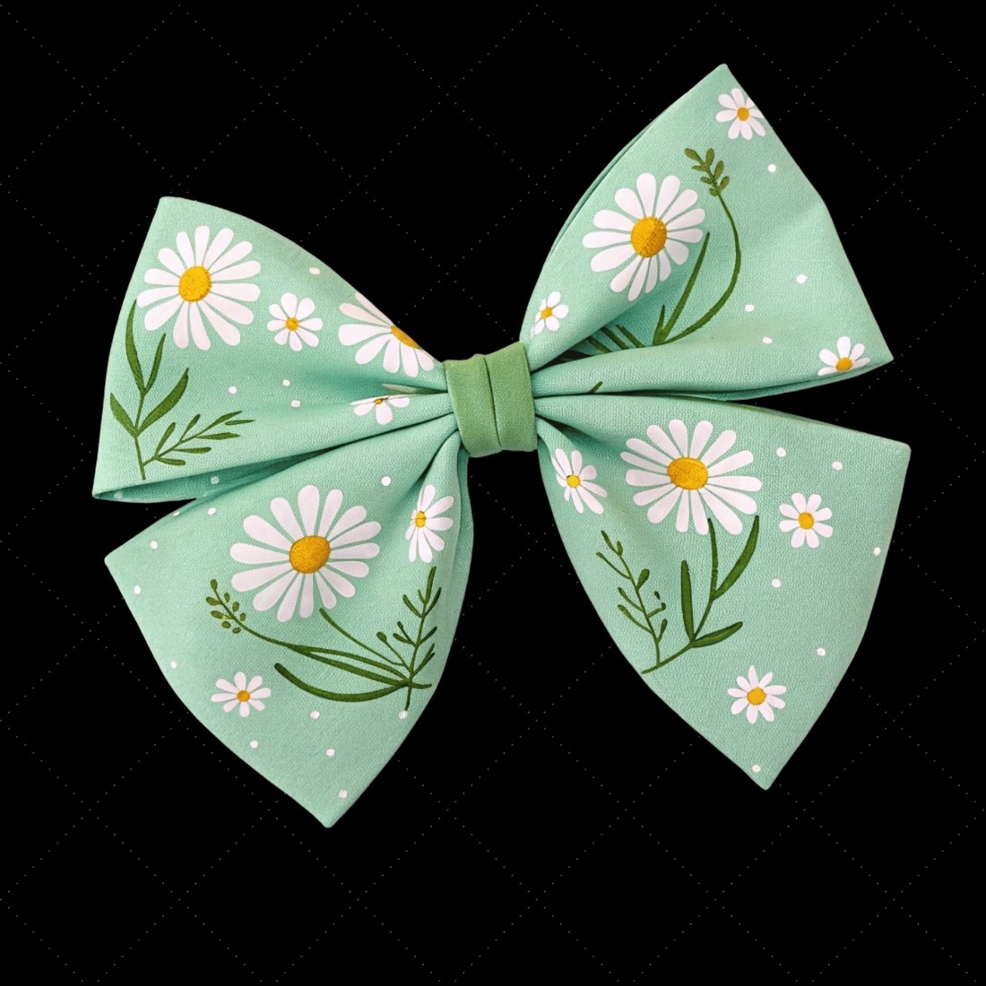 Mint Green Daisy Coquette Bow Clipart, mint green bow, coquette bow clipart, spring floral bow, daisy flower bow, digital bow design, mint floral bow, fresh coquette bow, spring daisy clipart, floral bow design, green daisy bow preview image.